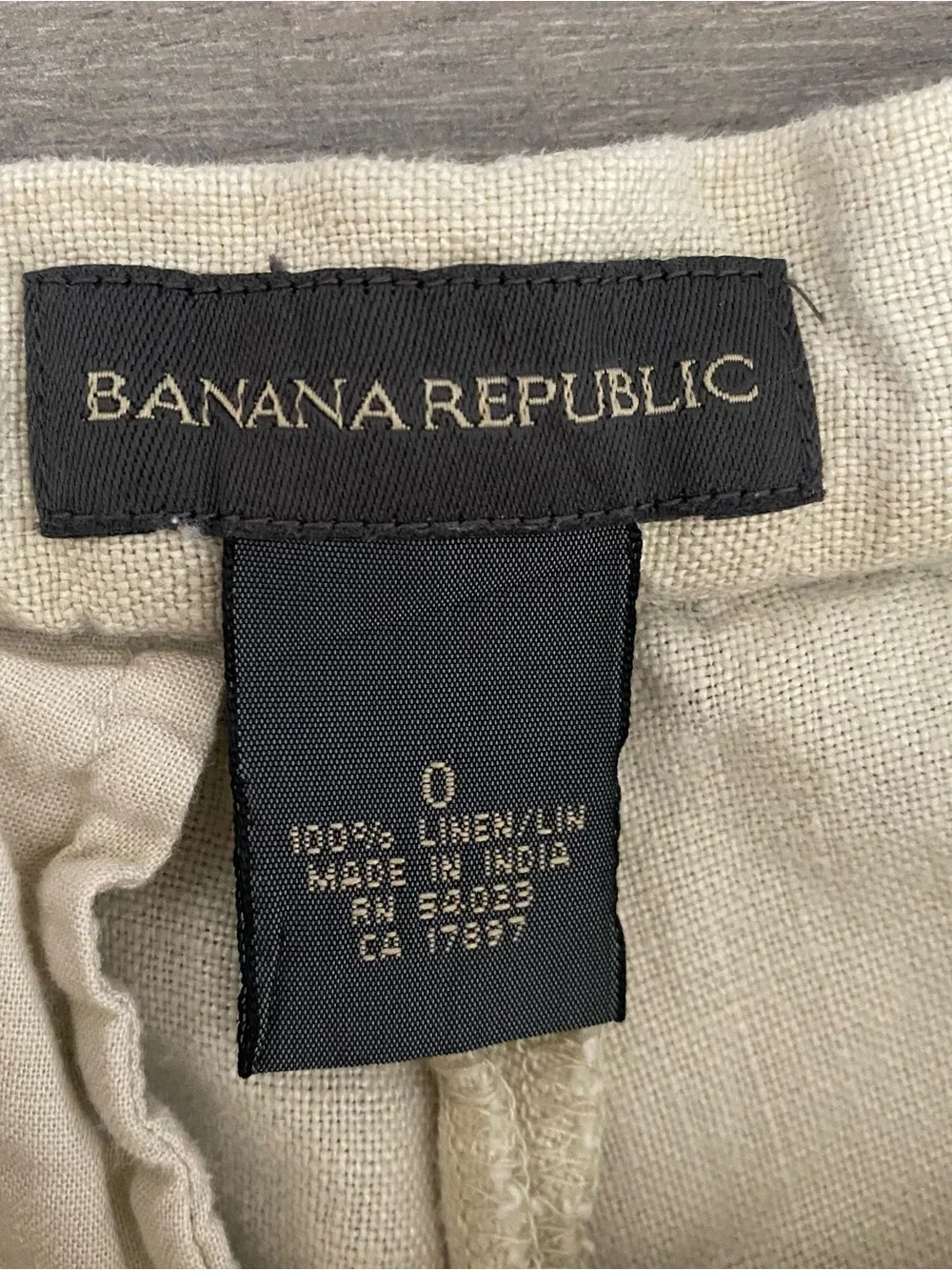 Vintage Banana Republic Cream 100% Linen Drawstring Pants Size 0